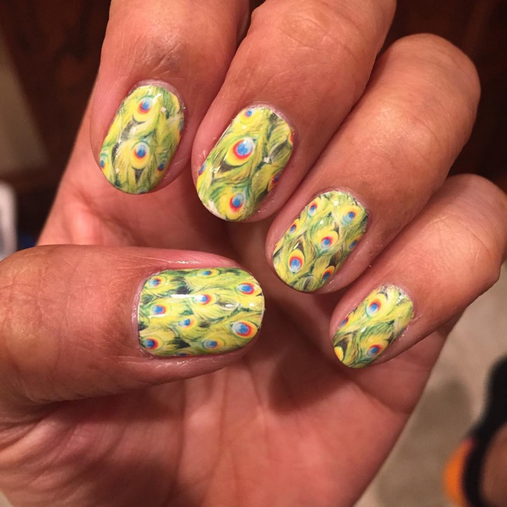 peacock feather nail art