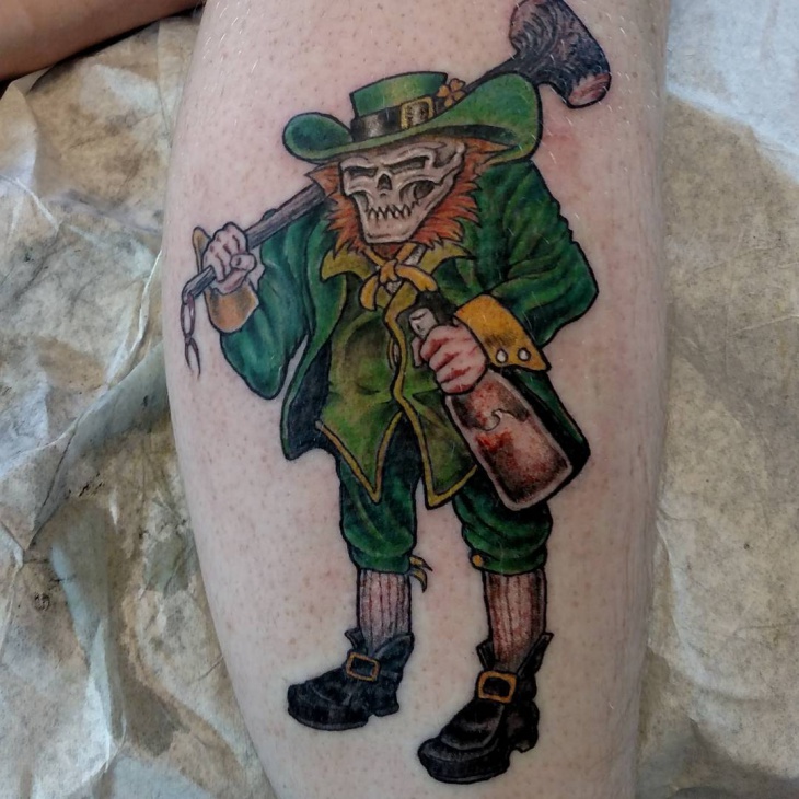 unique leprechaun tattoo idea