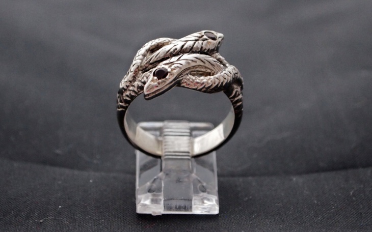 unique twin snake ring