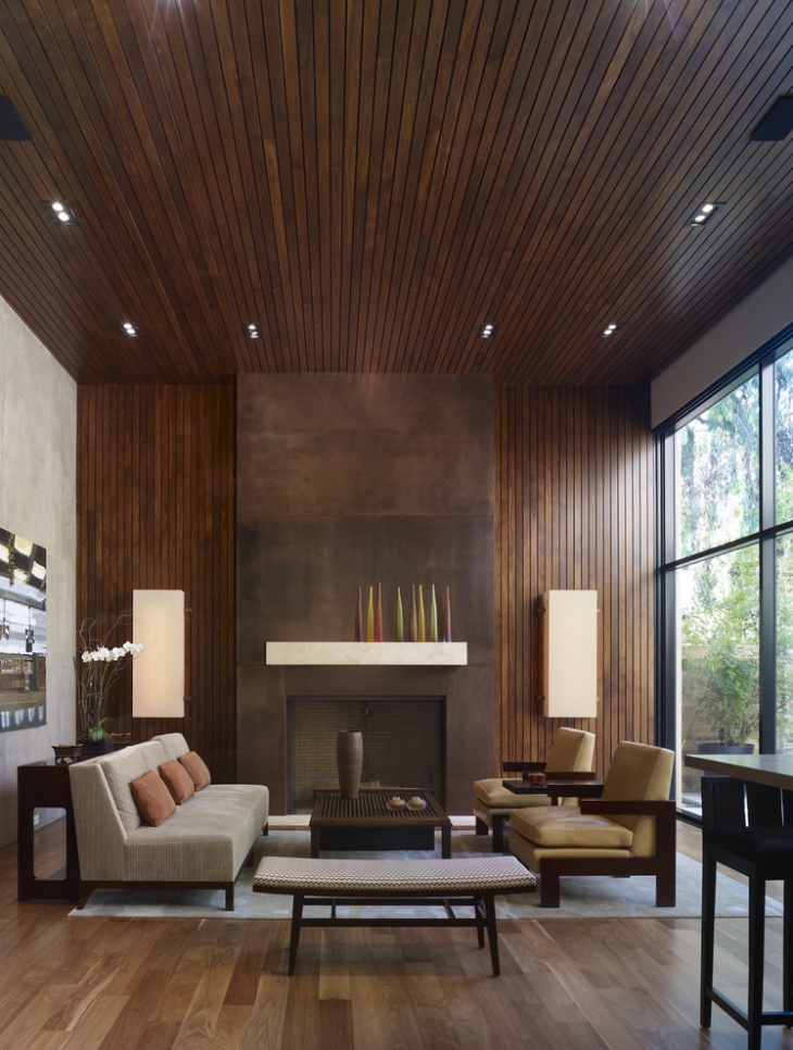modern wood panel ceiling