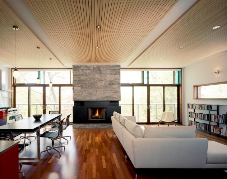 private room wood ceiling idea