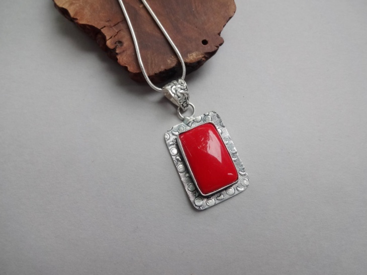 sterling silver rectangle pendant 