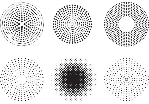 vector dots and halftone pattern
