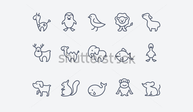 cartoon animal icons