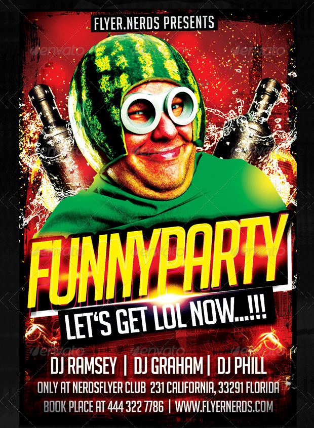 funny party flyer design