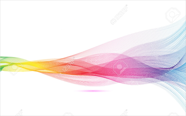rainbow wave lines vector