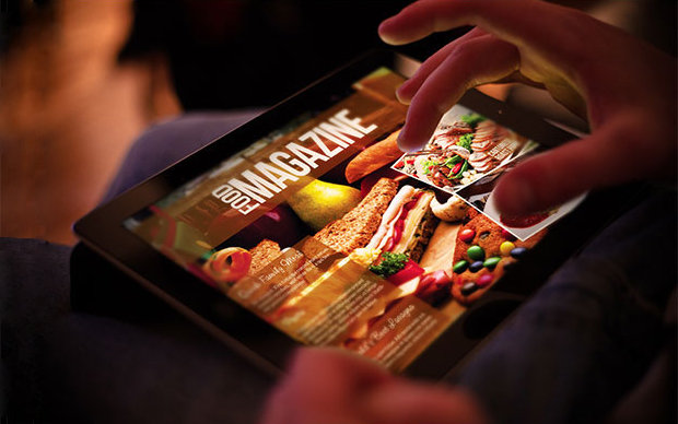 tablet food magazine design