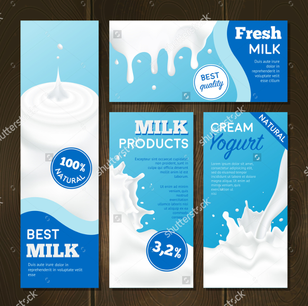 Milk Products Banner Set