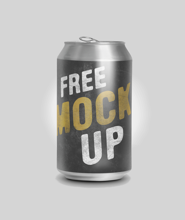 free soda can psd mockup