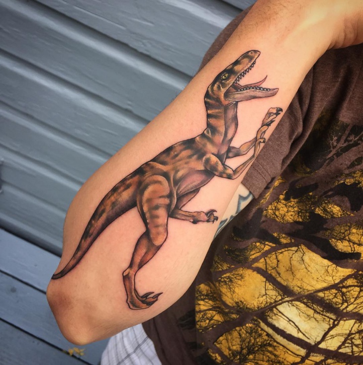 dinosaur tattoo for forearm
