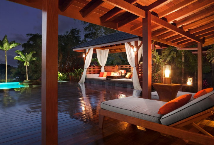 tropical wooden deck design