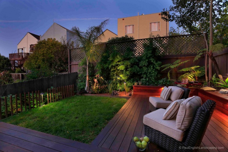 furnished backyard platform deck 