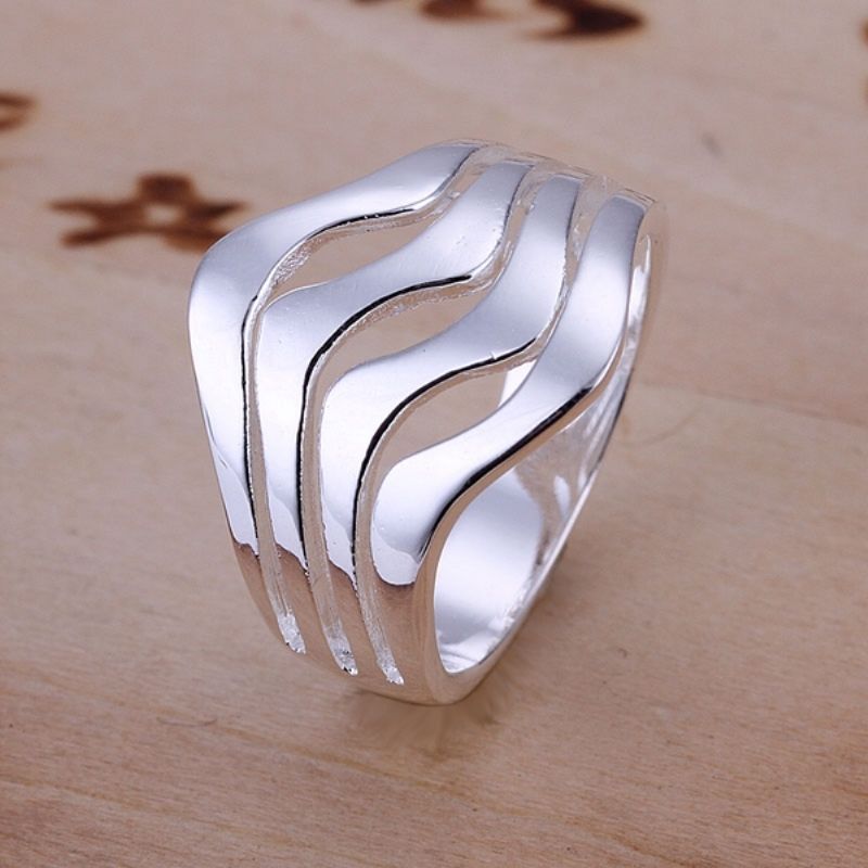 silver plated wave ring