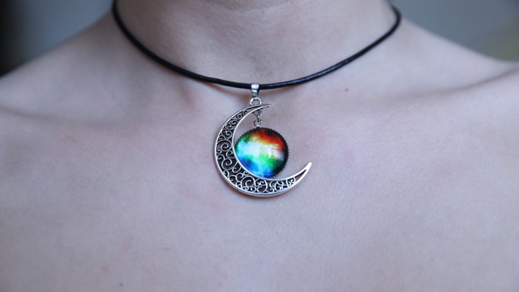 galaxy moon charm hippie jewelry