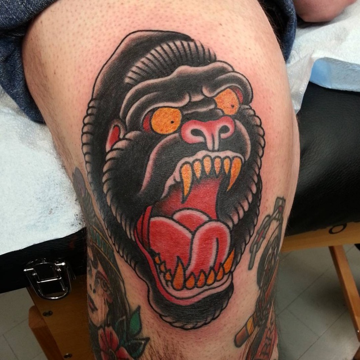 traditional gorilla tattoo design