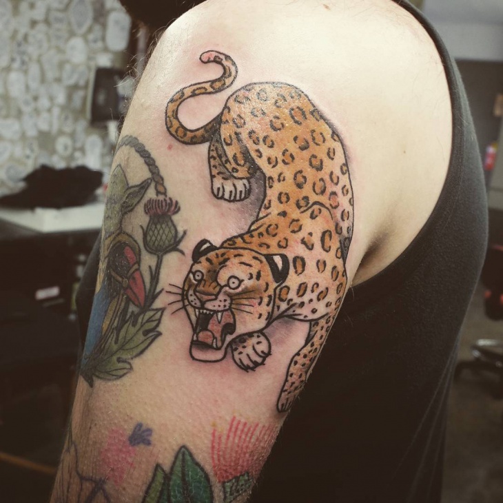leopard tattoo design idea