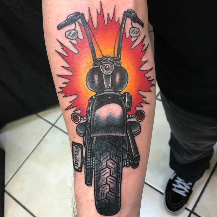 traditional motorcycle tattoos