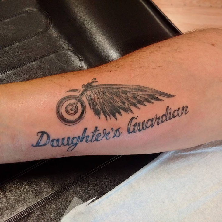 motorcycle text tattoos