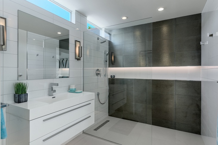 bath shower steel curbless design 