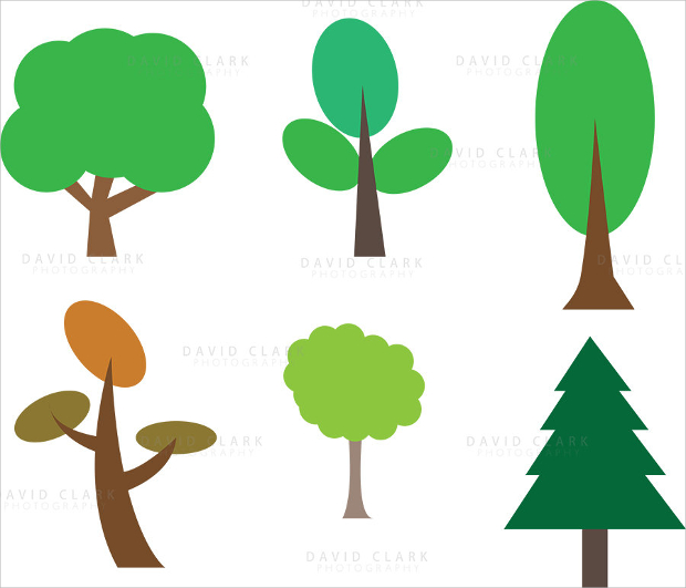 vector organic tree icons