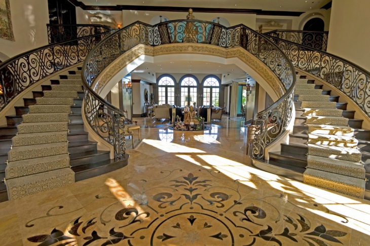 double curved staircase