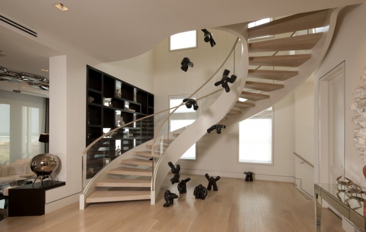 decorative curved staircase idea