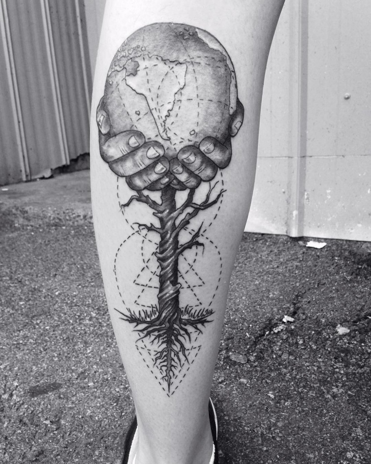 tree earth tattoo