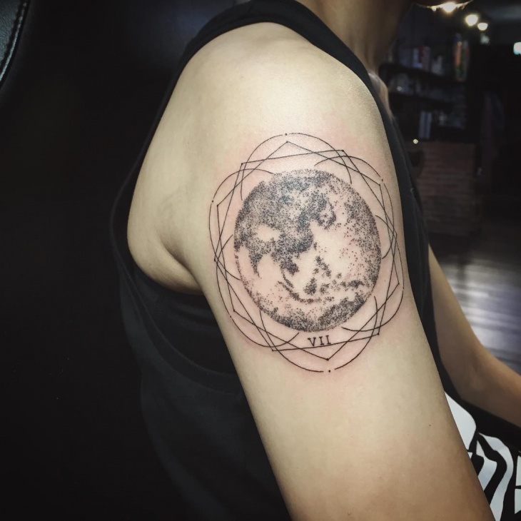 earth tattoo on sleeve