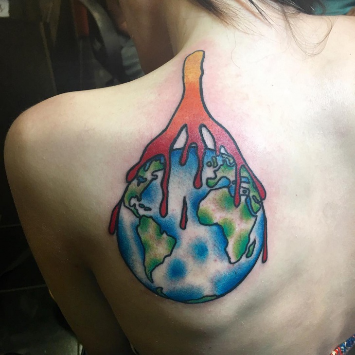 blue earth tattoo idea