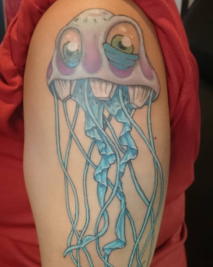 cartoon jellyfish tattoo