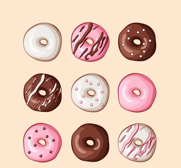 donut flavours vector