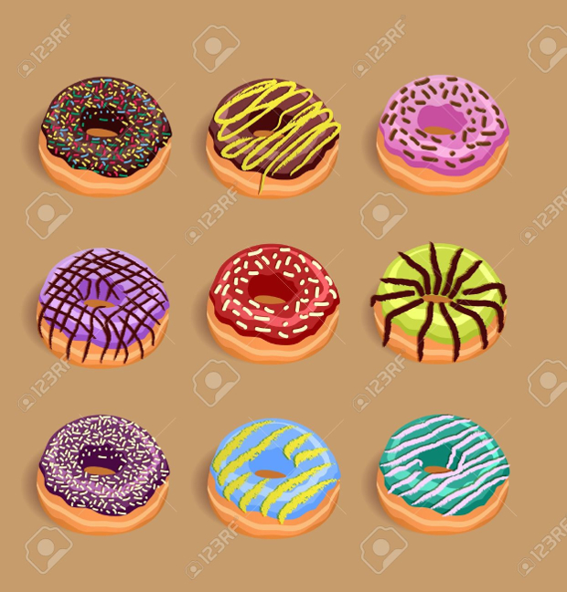 colorful donut vector