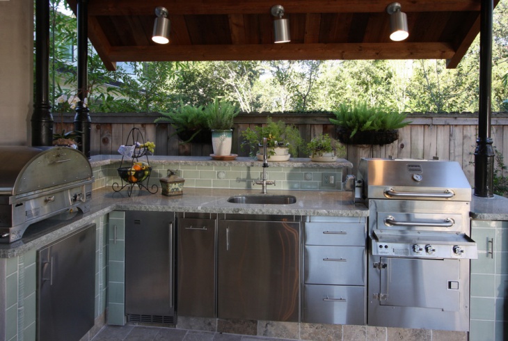 marble outdoor kitchen