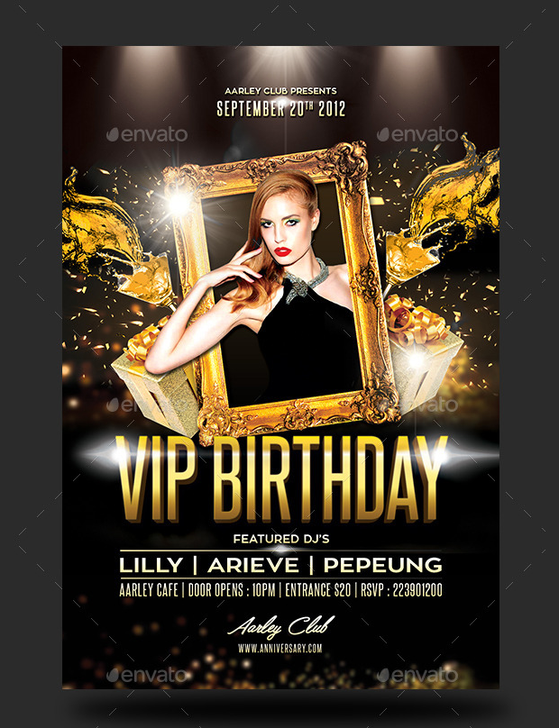VIP Birthday Party Invitation Flyer