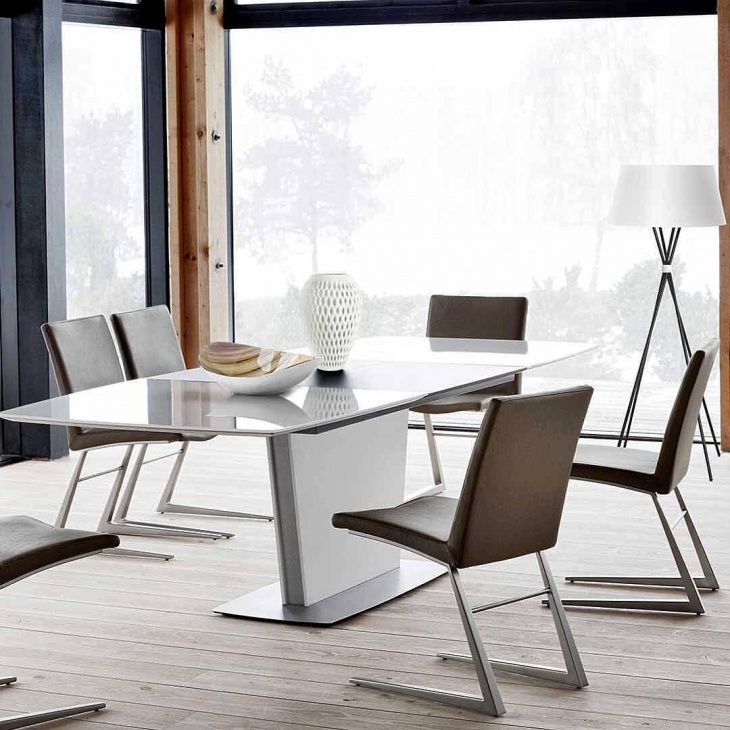 trendy white extendable dining table