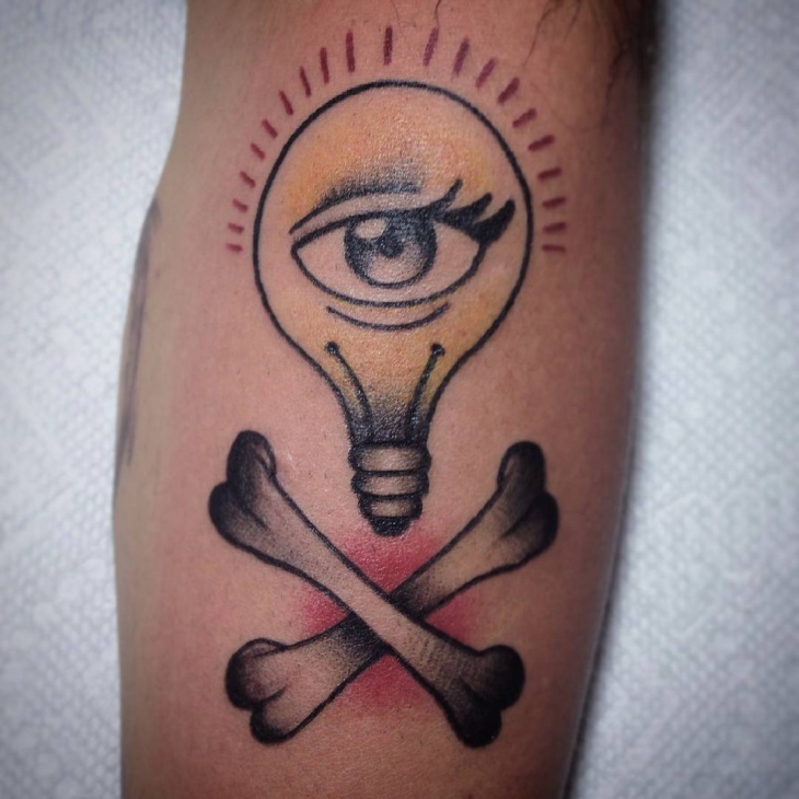 lihgt bulb eye tattoo