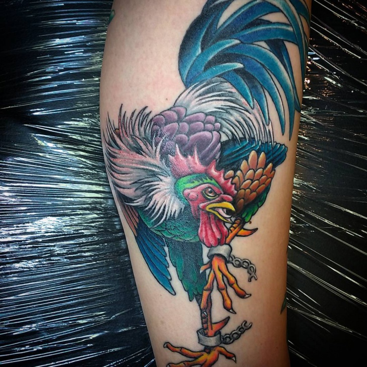 fighting rooster tattoo design