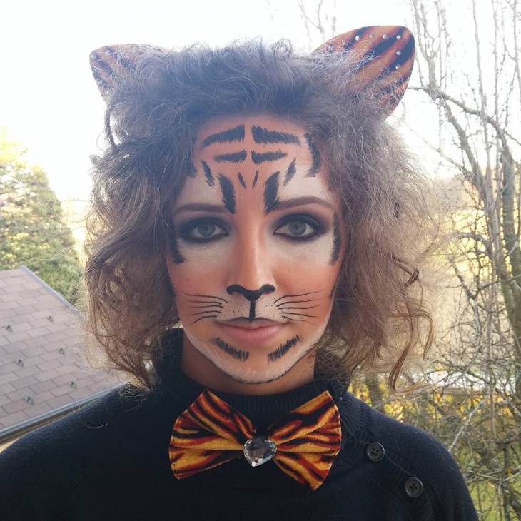 classy tiger face makeup