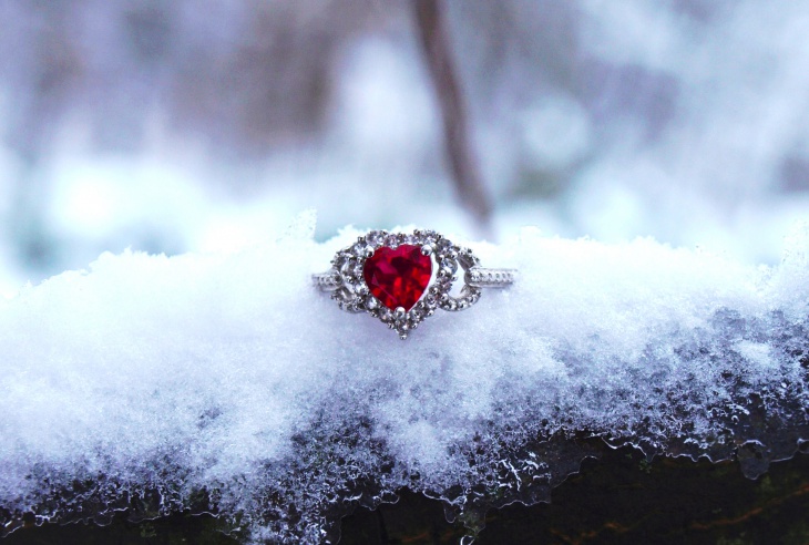 white stone heart ring