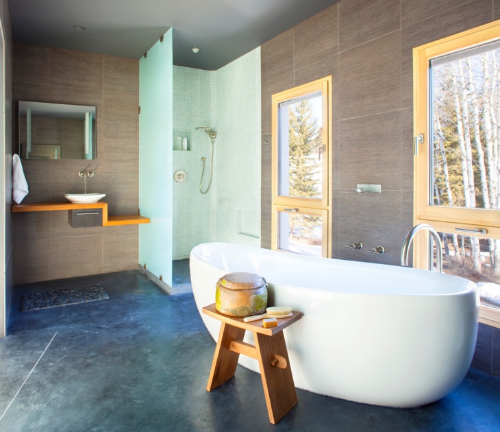 17 Concrete  Bathroom  Floor  Designs Ideas Design Trends 