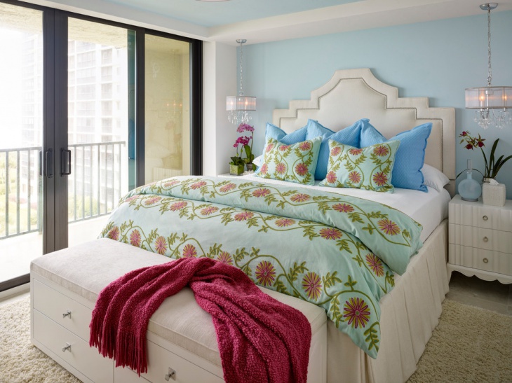 Teal And Coral Bedroom