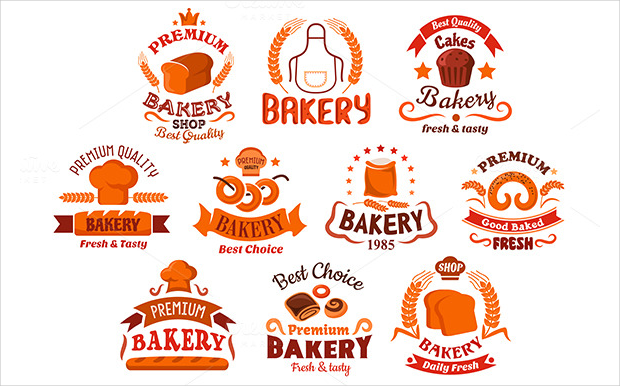 delicious bakery and pastry shop icons