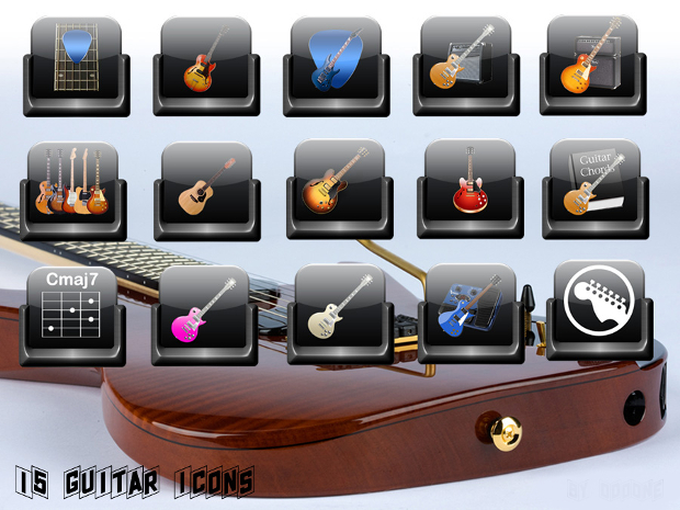 glossy guitar icons