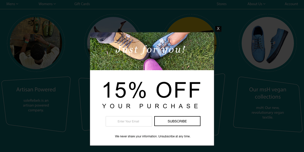 pop up designs for ecommerce