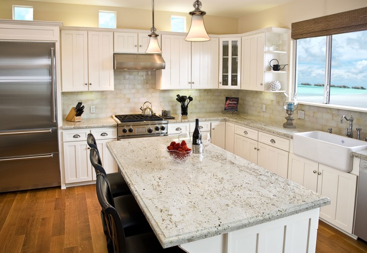 rectangular granite kitchen 