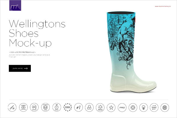 wellingtons boots mock up