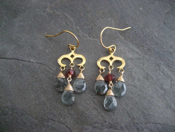 garnet dangle earrings