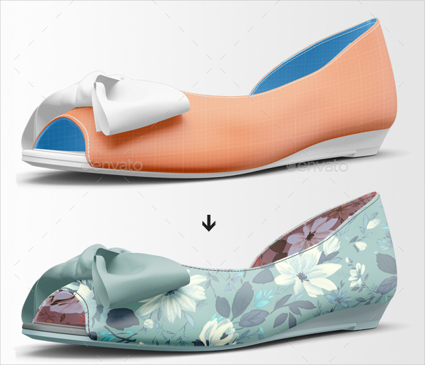 customised woman shoes mock ups