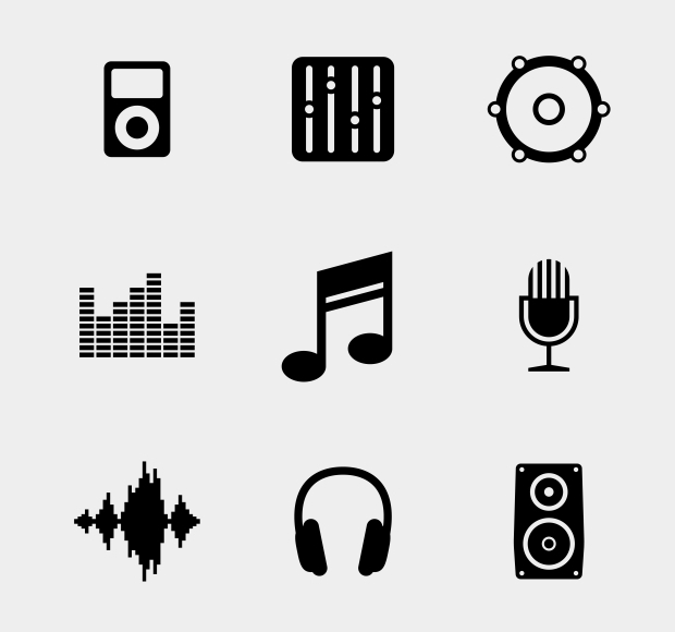 simple music and sound icons