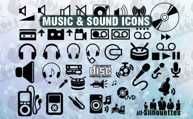 set of music and sound icons